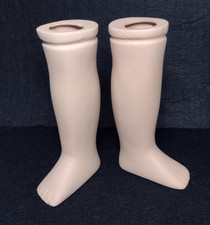 Large Vtg Porcelain Doll Legs 6" Long w/ 3" Foot For Parts  Repairs