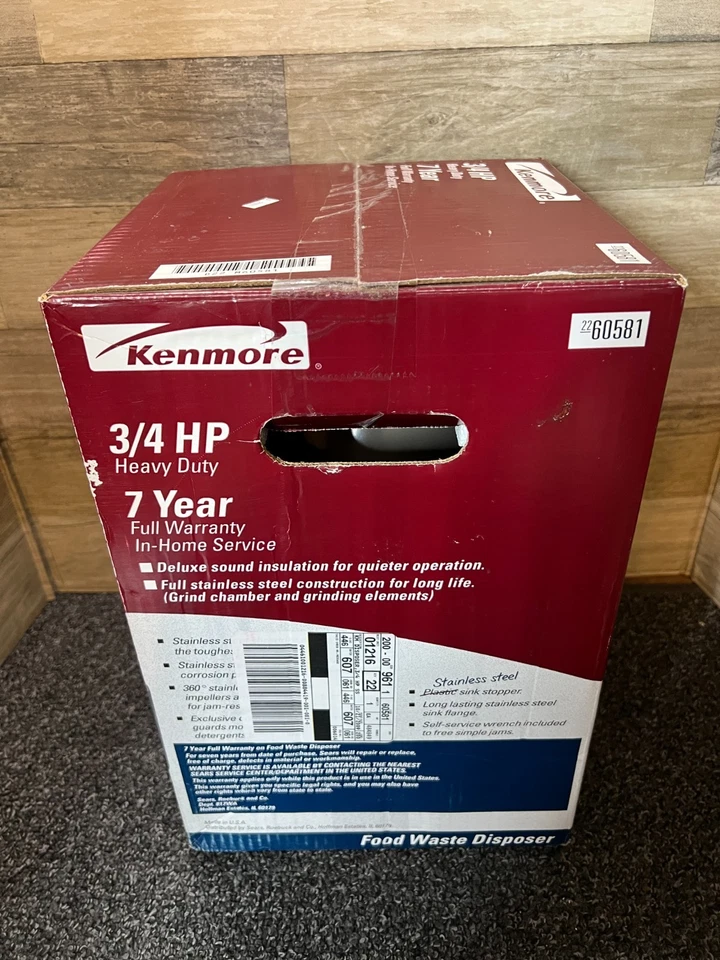 Kenmore 3/4 HP Heavy Duty Garbage Disposal Model 60581 - NOS - Image 4 of 4