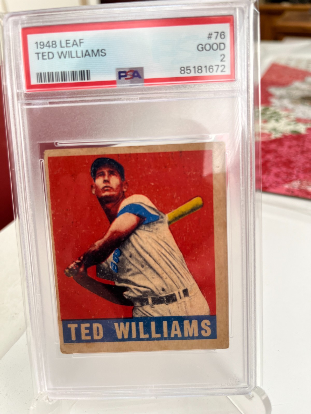 1948 Leaf #76 Ted Williams (The Kid) Red Sox HOF Slugger  - PSA 2 view 7