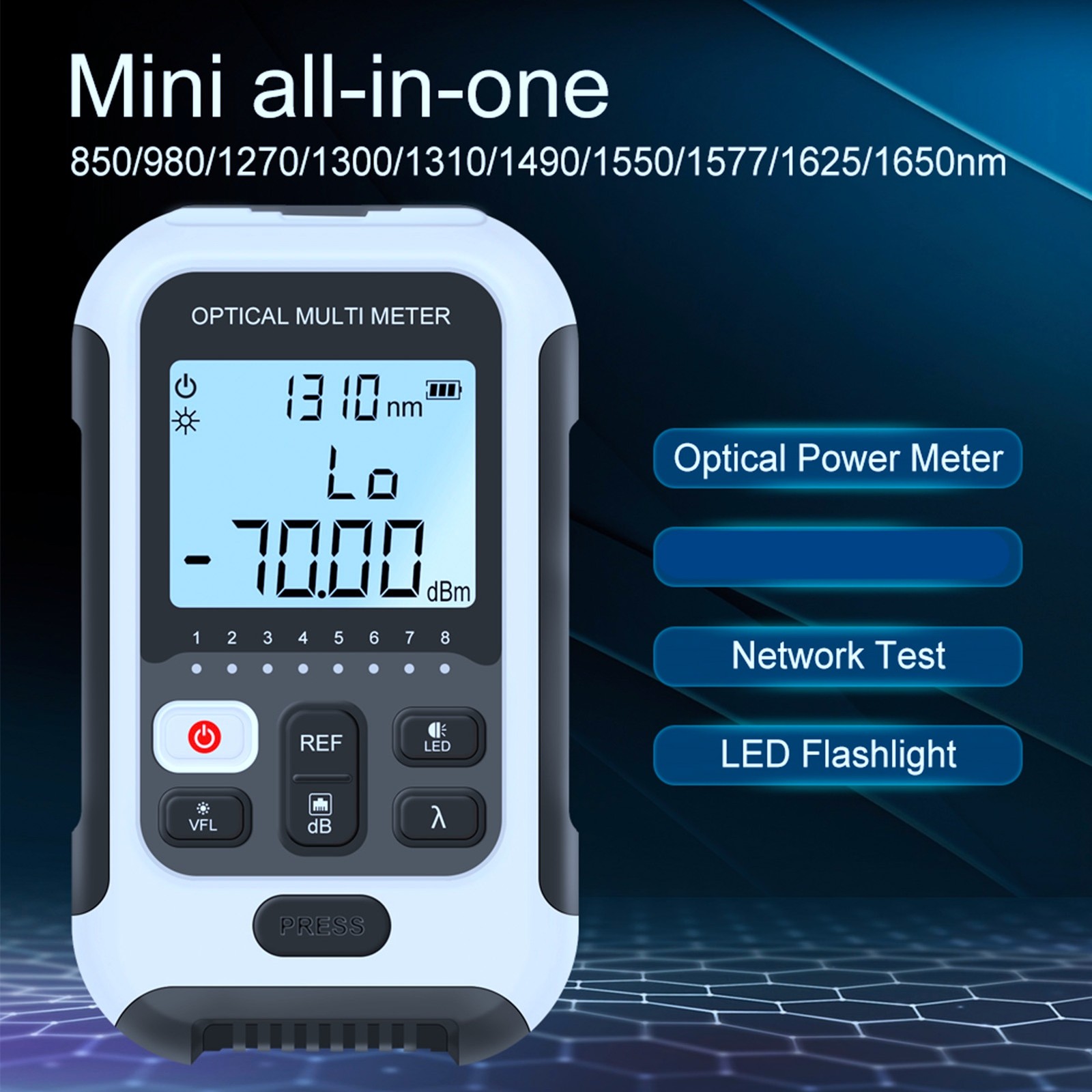 Optical Fiber Power Meter Fiber Optic Tester For Communication Engineering↑.
