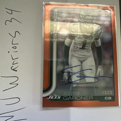 2025 Topps Chrome Sauce Gardner Orange Auto #BA-SG Jets /25