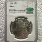 1882 s morgan silver dollar NGC Ms60  With Cac Green Bean