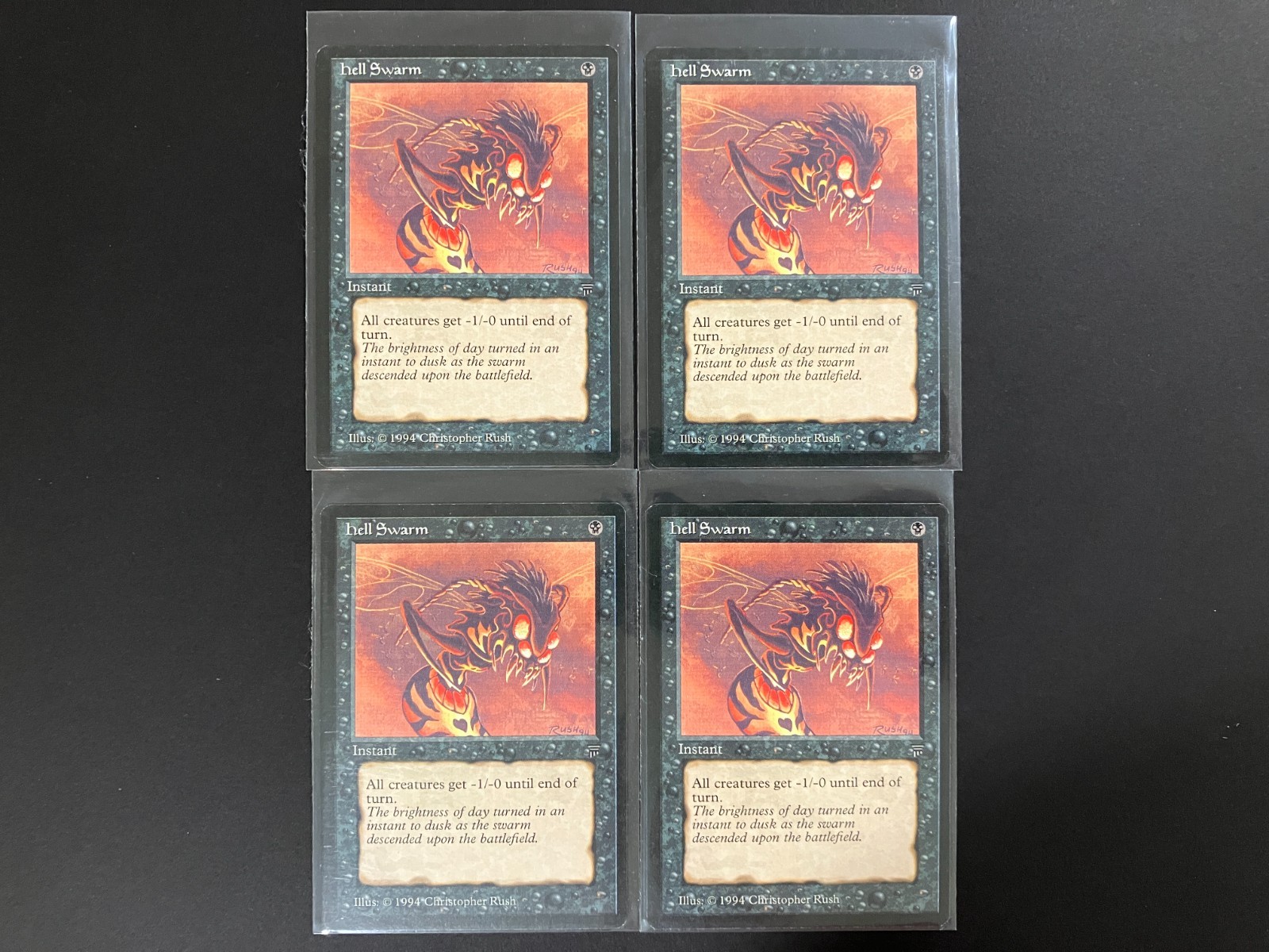 4 x HELL SWARM from LE Legends MTG Magic the Gathering Vintage Black
