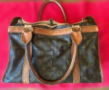 Louis Vuitton Sac Champ Boston Bag Monogram Brown Gold Hardware Accessary Auth