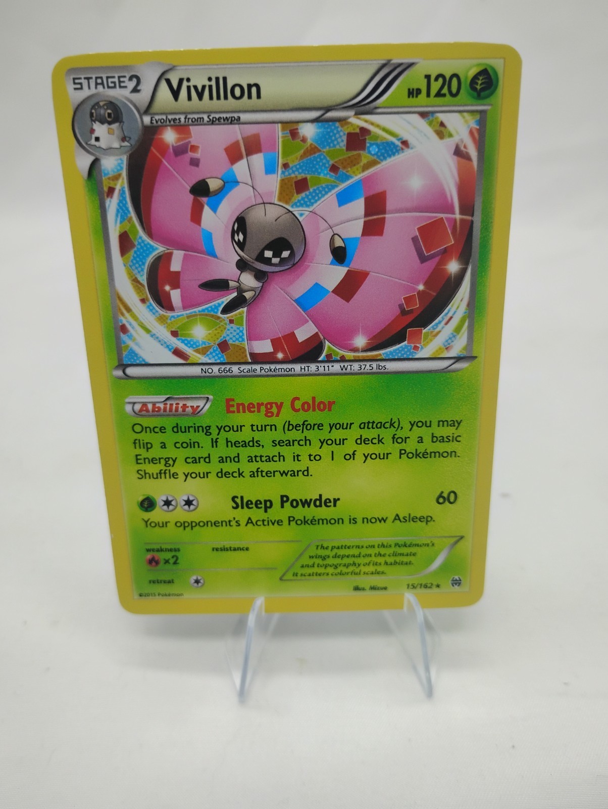 Vivillon XY - BREAKthrough 15/162 Near Mint NM Cosmos Holo Rare