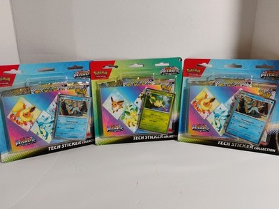 3 Sealed Prismatic Evolution Tech Sticker Collection