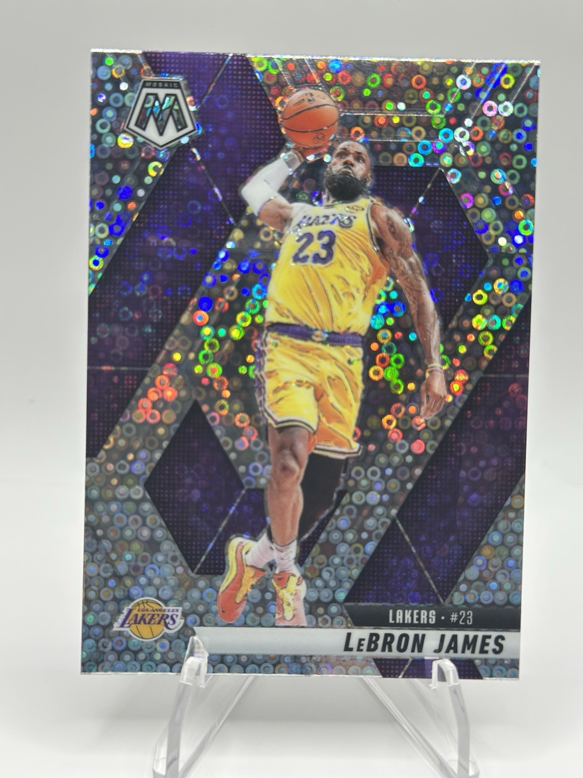 2024-25 Panini Mosaic LeBron James #180 Fast Break Silver Mosaic Prizm