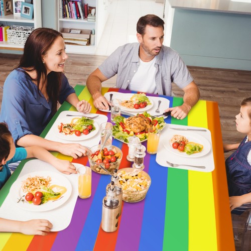 Colorful Table Cover Colorful Rectangular Colorful Decorative Table Cloth HuxmA - Picture 6 of 12