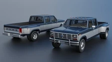 ABS-LIKE RESIN 3D PRINTED 1/25 1983 FORD F-350 CREW CAB DUALLY FULL KIT