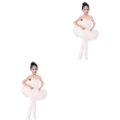  2 stücke kleine mädchen tulle ballettrock einteilig ärmelloser u-neck rock