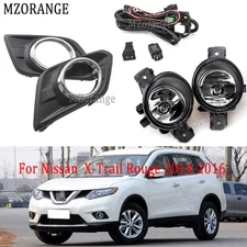 Fog Light Lamp Cover Bezel Wiring Switch Kit For Nissan X-trail Rouge 2014 15 16