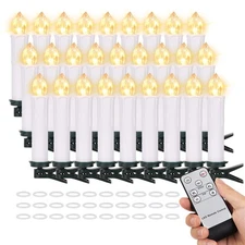 Best FREEPOWER 30PCS Flameless LED Taper Candles Battery Operated Christmas Tree