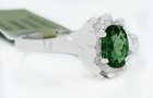 GENUINE 0.78 Cts TSAVORITE & DIAMOND RING 10k WHITE GOLD -Free Appraisal Service — photo 4