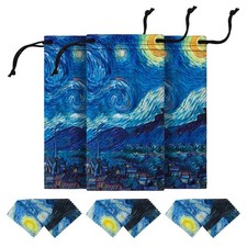 Microfiber Case Pouch Bag Glasses Sunglasses Case with Matching 3 Pcs a Set, C