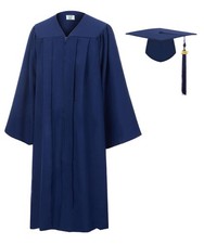 Graduation 2026 Gown and Cap Set with Tassel for High School Blue