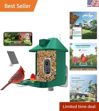 Live Streaming Solar Bird Feeder with AI Video Capture for Outdoor Enthusiasts