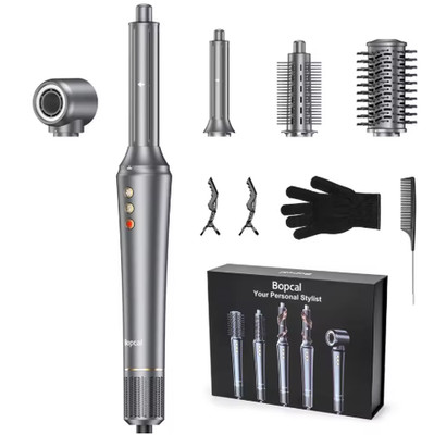 5 in 1 Hair Dryer,Straightener & 32mm Curling 300 Million Negative Ions