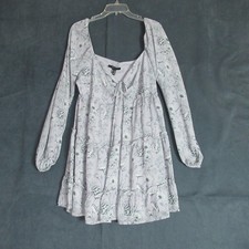 Forever 21 Dress Womens XL Lilac Floral Tiered Long Sleeve Cottagecore NWT