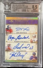🌟MARINO MANNING FAVRE MONTANA ELWAY - 2023 Leaf Superlative GOLD 8 HOF AUTO 1/1