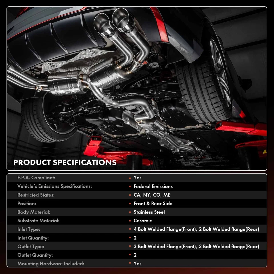 Convertidor catalítico lateral delantero y trasero 2 piezas para Honda HR-V 2016-2020 L4 1,8 L AWD Foto 3 de 4
