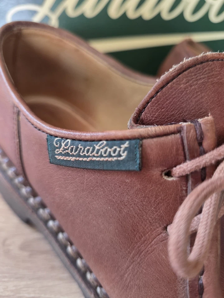 Paraboot chaussures bateau homme cuir marron lacets semelle crantée 35,5 - Photo 2/4