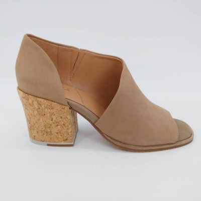 Sava Shoes Womens Bentley Beige 8.5 Leather D'Orsay Pumps Peep Toe Chic New