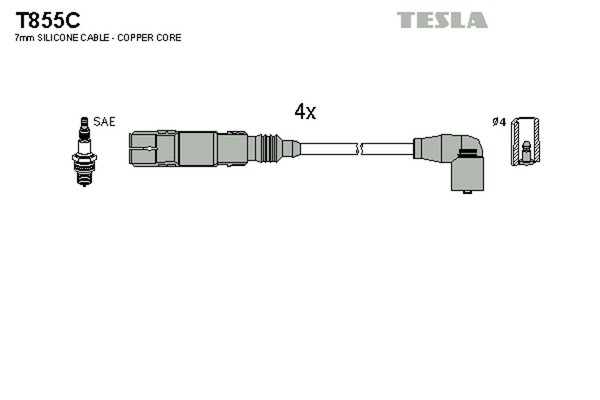 Tesla ZüNdleitungssatz T855C FüR 1J1 Beetle 9C1 NEW VW 1J6 1C1 Golf Bora Audi 4-image