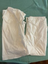 Clean, Classic, and Functional   ScrubStar Plus Size White Scrub Set with Storag