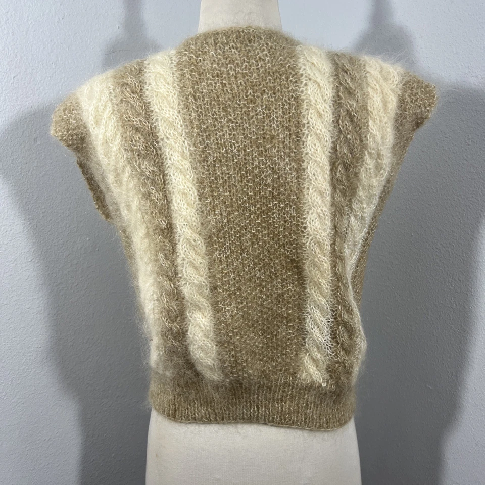 复古 Ellen Tracy 马海毛混纺毛衣背心女式 SP Indie Sleaze Academia Preppy — 第 3/4 张图片