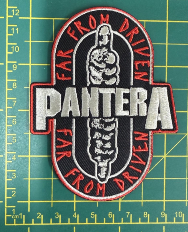 Pantera Far From Driven Cut  Out Shaped Woven Sew Or Iron On Patch Official