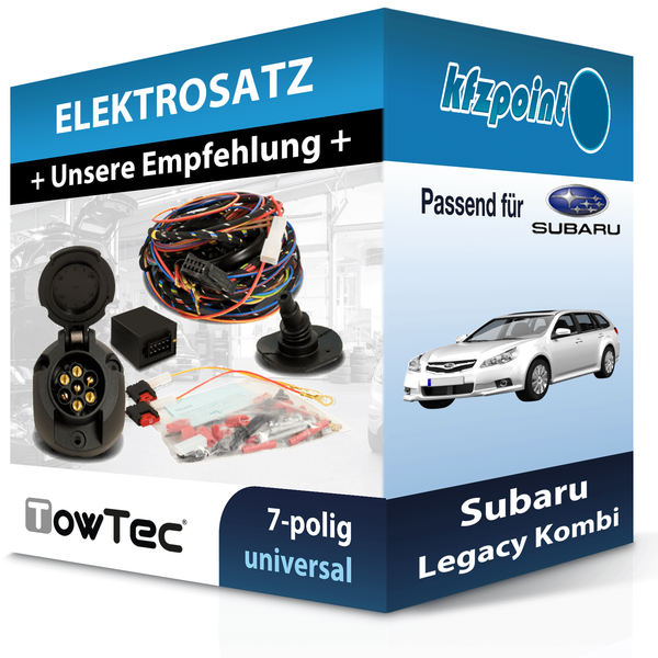 Towtec E-Satz 7Polig Universell Passend für Subaru Legacy Kombi FP Incl. Manual-image