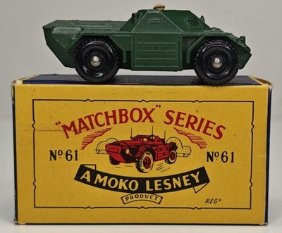 Vintage Matchbox Lesney Nr. 61A Ferret Scout Car. OVP
