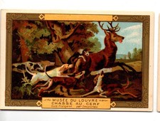 ANCIEN CHROMO - MUSEE DU LOUVRE - N°166 LA CHASSE AU CERF PAR F. DESP FRANCAISE
