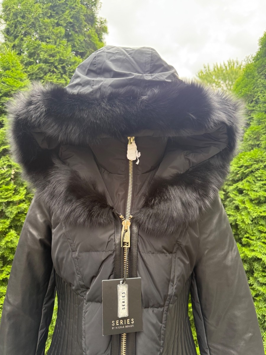 NICOLE BENISTI SERIES COURVECHAL Puffer Down BLACK JACKET COAT