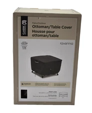 Classic Accessories Ottoman Table Cover Patio/Outdoor Large Square Taupe