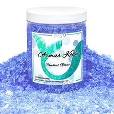 Light Blue Crushed Glass for Resin Art  Crafts, 3-6mm, 1.5 lb