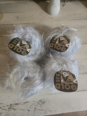 Lot Of 4 Skeins Silver Iridescent Yarn Filati Dal Adriafil Gold 80