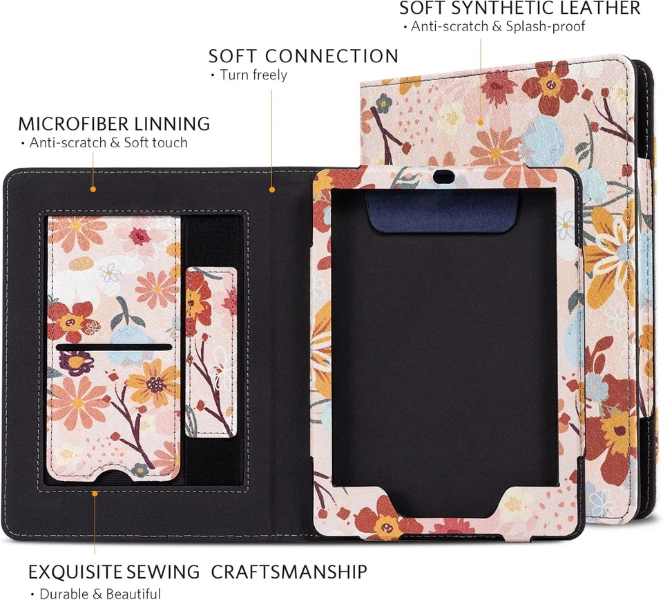 NEW Stylish Case for 6.8" Kindle Paperwhite 11th Gen 2021 - Floral Pattern - Imagem 4 de 4