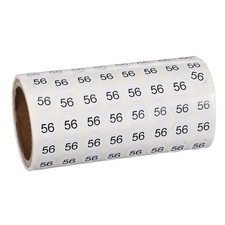 0.4" Small Round Number Stickers Roll, 1000 Pcs Circle Labels, Black Number 56