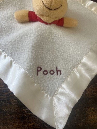 Disney Winnie the Pooh Cream White Security Blanket Mini 10" x 10" - Picture 2 of 5