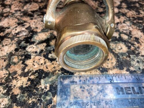 Vintage Fireman's Hose Nozzle End Adjustable Stream Solid Brass - Picture 5 of 12
