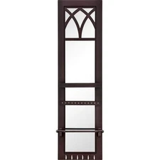  Cecelia Espresso Farmhouse Arch Jewelry Mirrored Organizer  American 