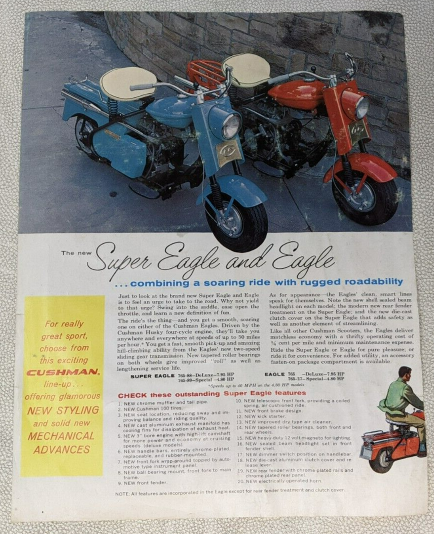 59 Cushman Super Eagle 765 & Eagle Nos Handout Sales Brochure | eBay