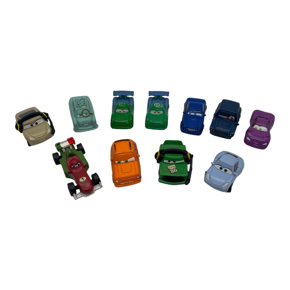 Disney Pixar Cars Mini Racers Lot Of 11 Rubber PVC Toy Figures Cake Toppers