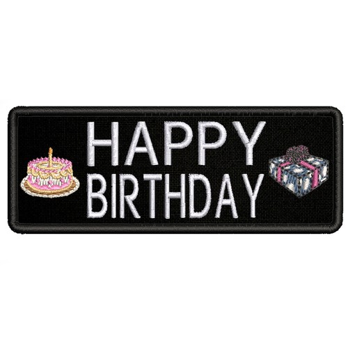 Happy Birthday Embroidered Patch Iron-on / Sew-on Badge Name Tag 4" Applique - Picture 1 of 12