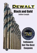DEWALT 11 Piece Black and Gold Jobber Twist Drill Bit Set - NO CASE INCLUDED