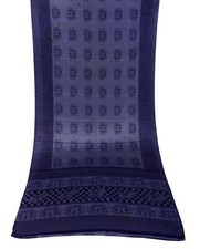 Vintage Elephant Printed Sari Indian Handmade Fabric Crafts Blue Used Saree Art