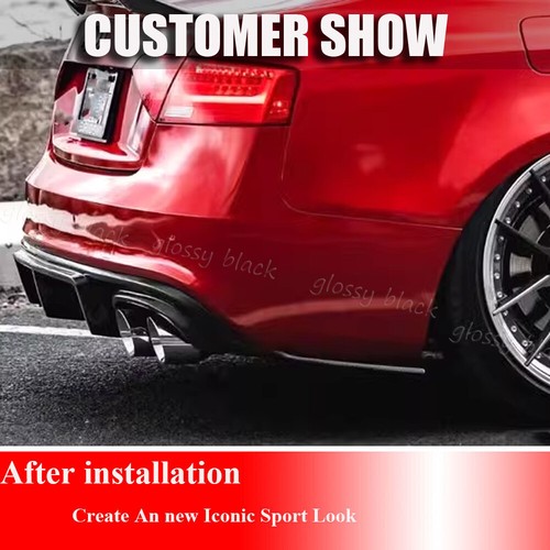 GLOSSY BLACK REAR BUMPER DIFFUSER LIP FOR 2012-17 AUDI S5 B8.5 A5 SLINE BODYKIT - Picture 7 of 15