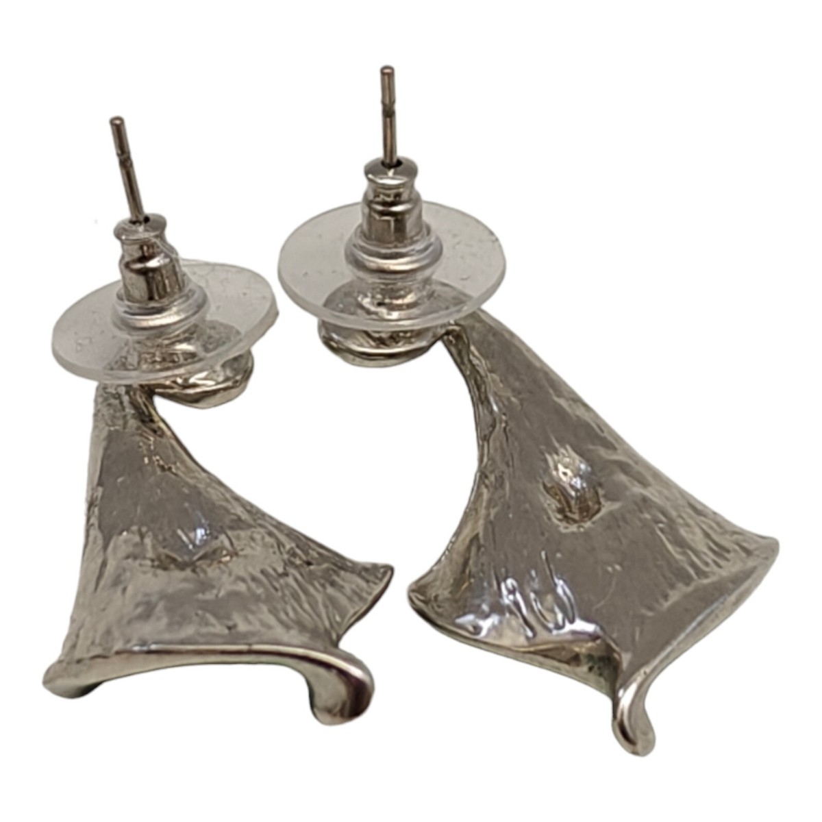 Cala Lily Earrings Green Silvertone View 6