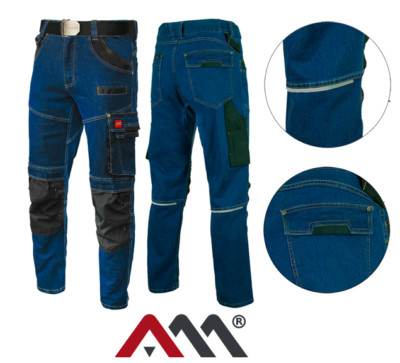 Arbeitshose Sicherheitshose ArtMas COLEMANN JEANS BLAU Bundhose Schutzhose Hose